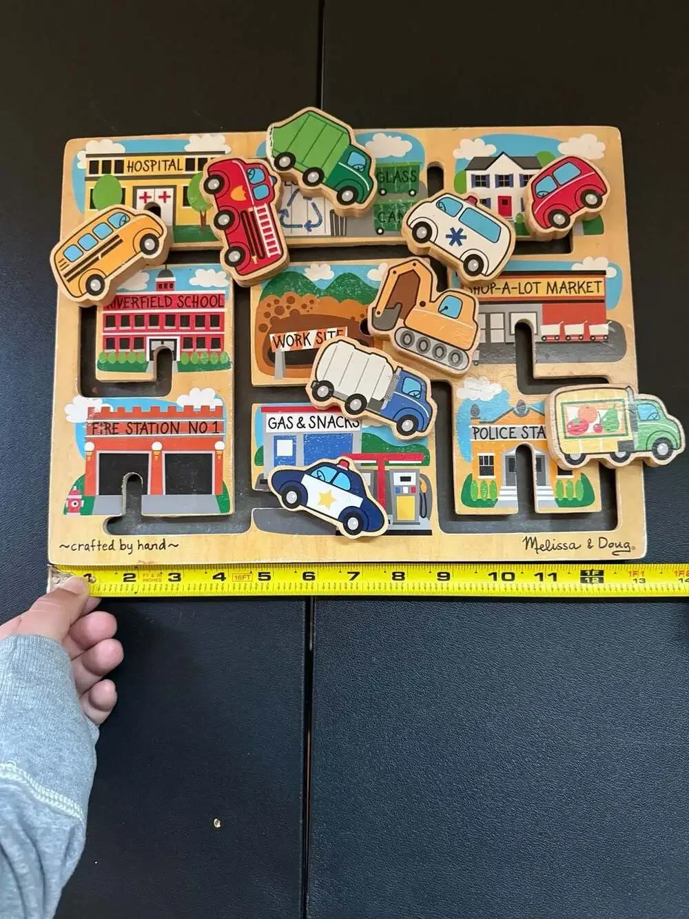 Melissa & Doug Wooden Vehicles Maze Puzzle City Playset